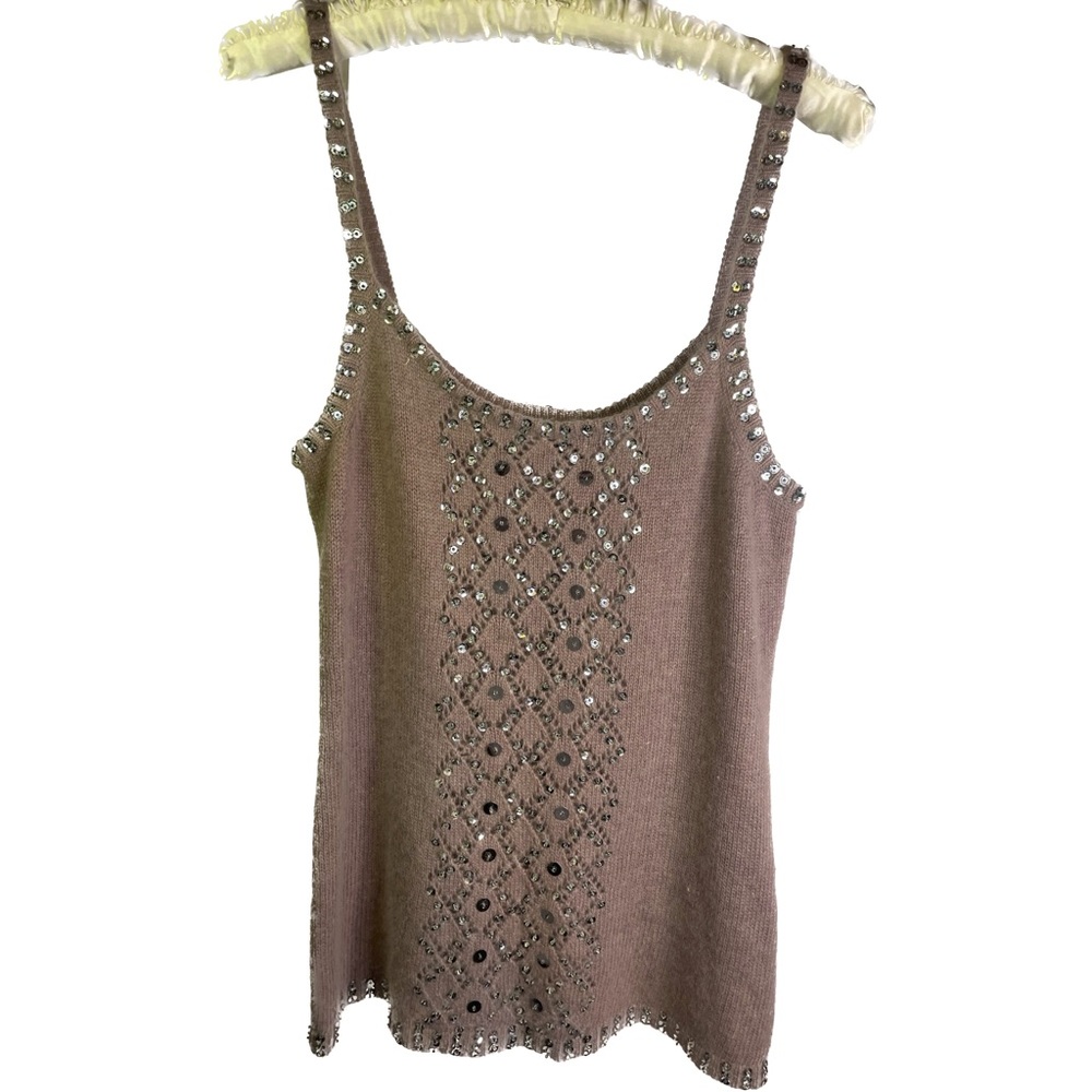 BY ECI Wool Rhinestone Sleeveless Cami Tank Top